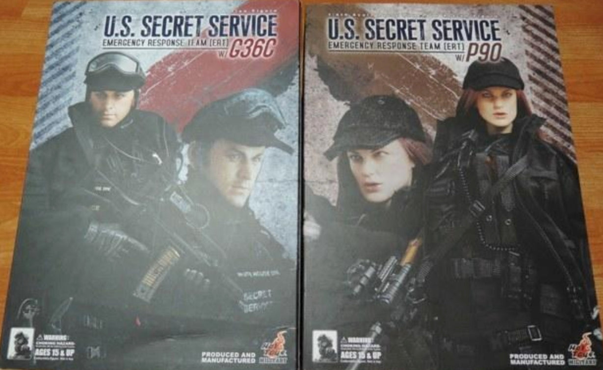 Hot Toys 1/6 12" U.S. Secret Service Emergency Team Ert G36C & P90 2 Action Figure Set