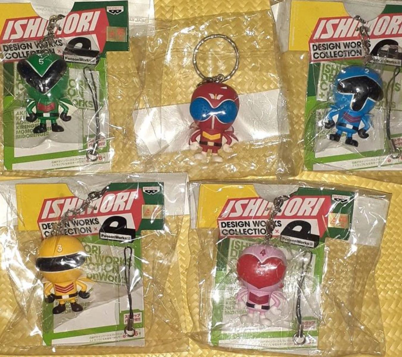Banpresto Pansonworks Himitsu Sentai Goranger Gorenger 5 Mascot Strap Key Holder Figure Set