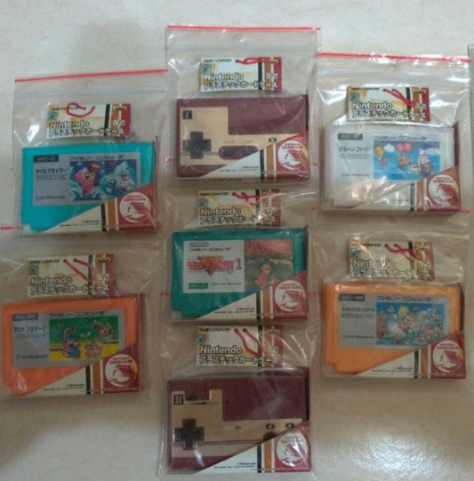 Banpresto Nintendo Famicom Console Cassette Style Bussiness Card Box 7 Trading Figure Set