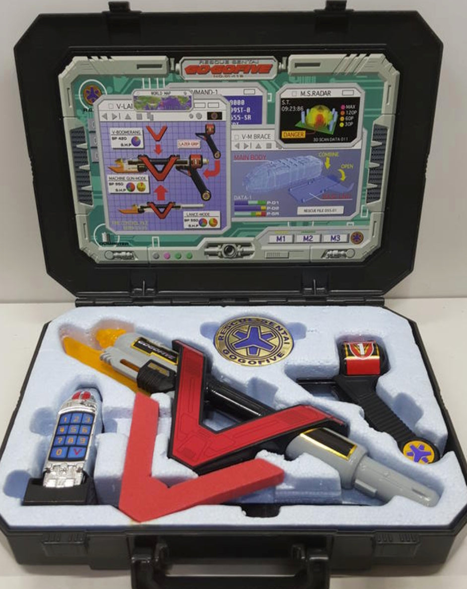 Bandai Power Rangers Gogo Five V Lightspeed Weapon Super Rescue Lab Trading Figure Set