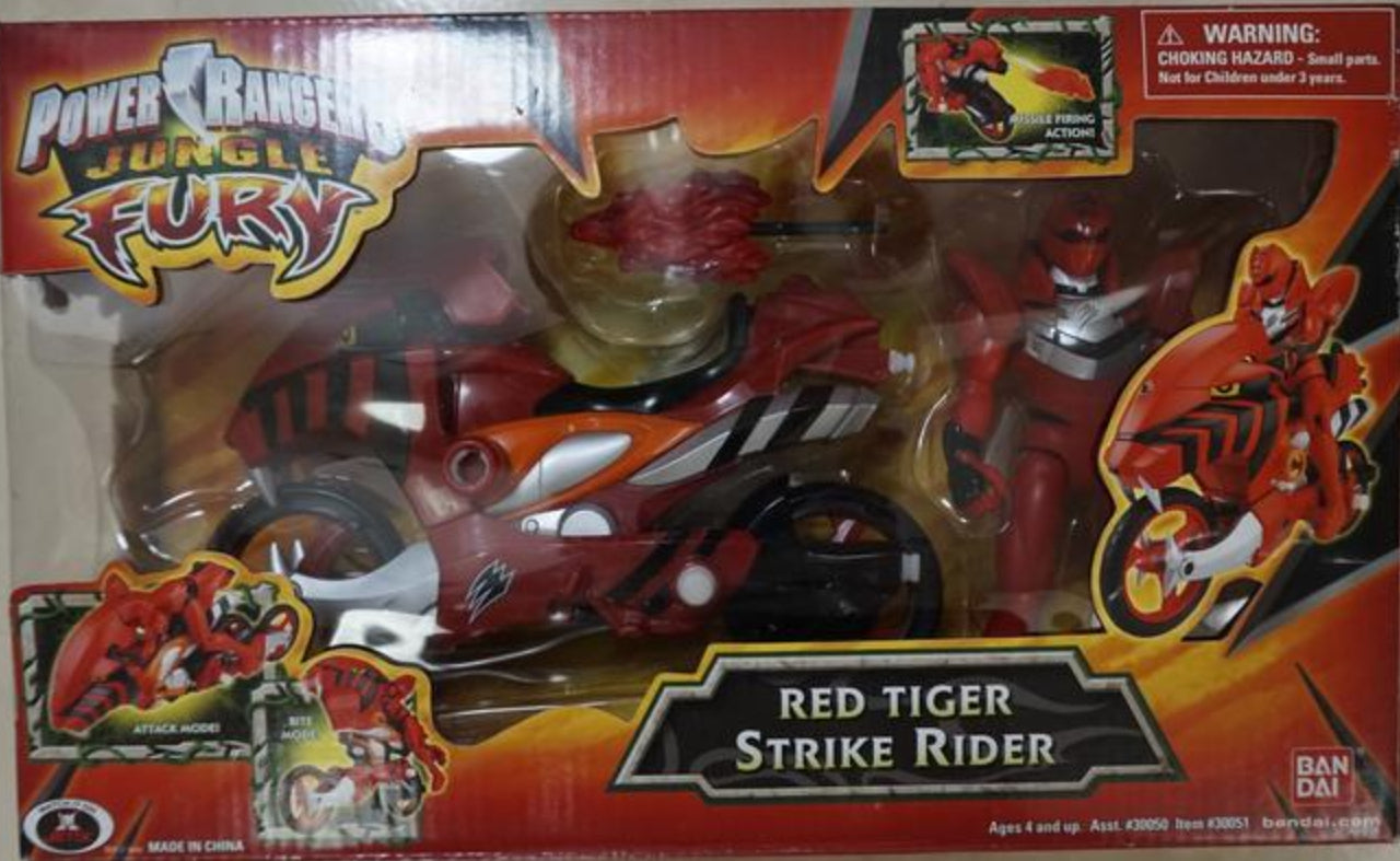 Bandai Power Rangers Jungle Fury Gekiranger Red Tiger Strike Rider Act ...
