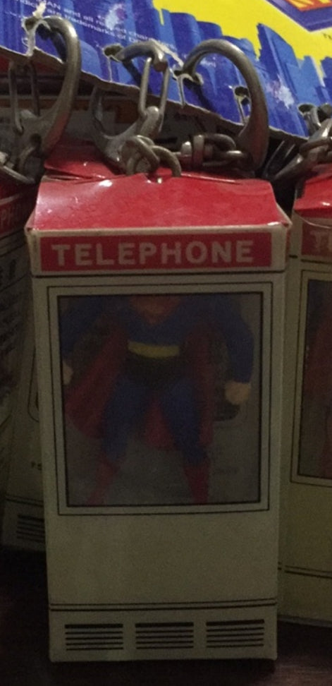 Run'a Japan Superman Telephone Booth Pack Mascot Key Chain Holder Trading Figure