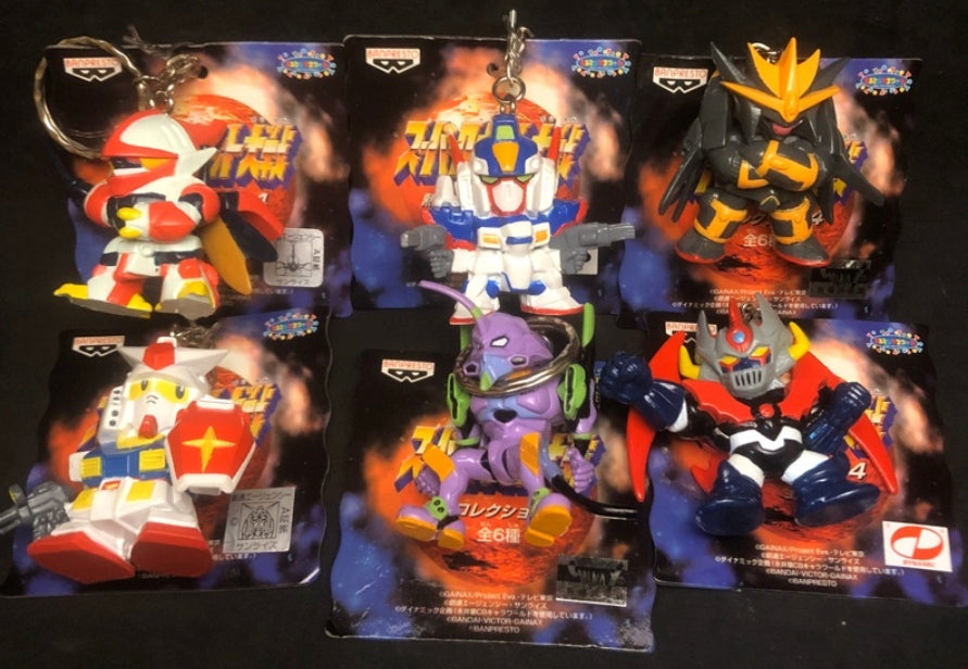 Banpresto Super Robot Wars SRW Collection Part 4 6 Key Chain Holder Figure Set