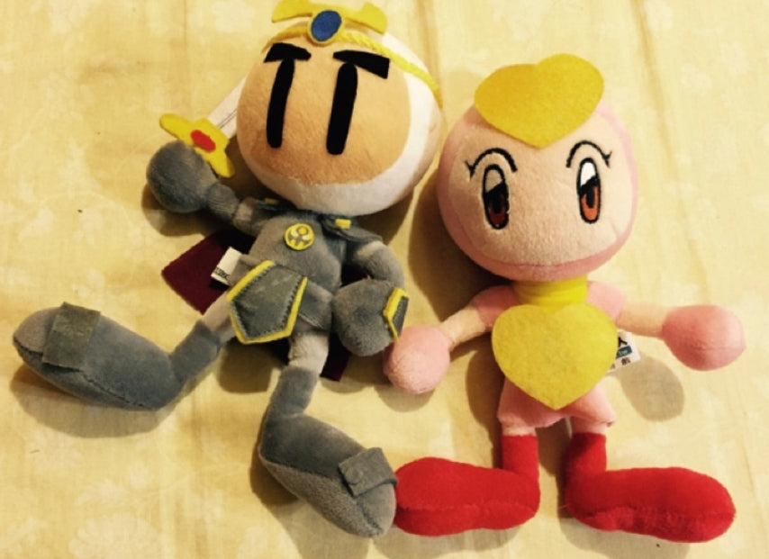 Taiwan Limited Bomberman Knight & Princess ver 6" Plush Doll Figure Set