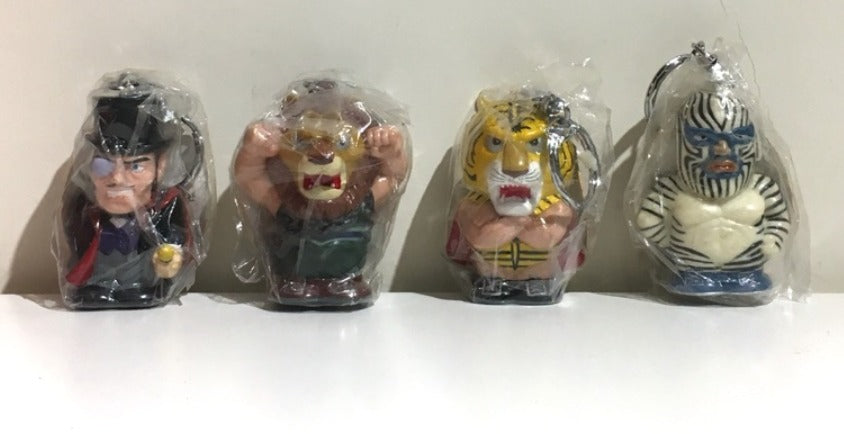 Tiger Mask 4 Key Chain Holder Trading Figure Set