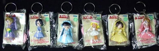 Sega Prize Love Hina Wedding 6 Mascot Strap Key Chain Holder Trading Figure Set