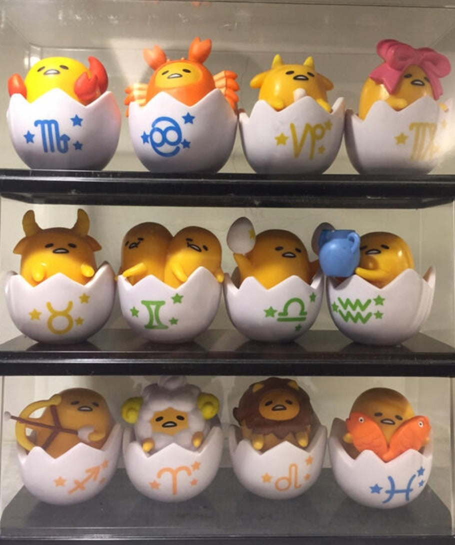 Sanrio Taiwan Limited Gudetama 12 Astrology Zodiac Signs Egg Style Trading Figure Set Used