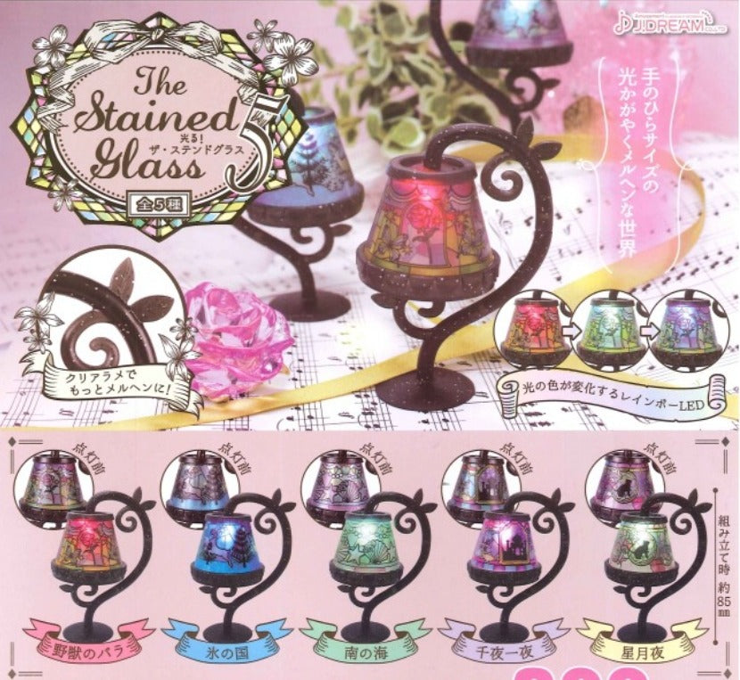 J.Dream Gashapon The LED Stained Glass Table Lamp Part 5 5 Collection Figure Set