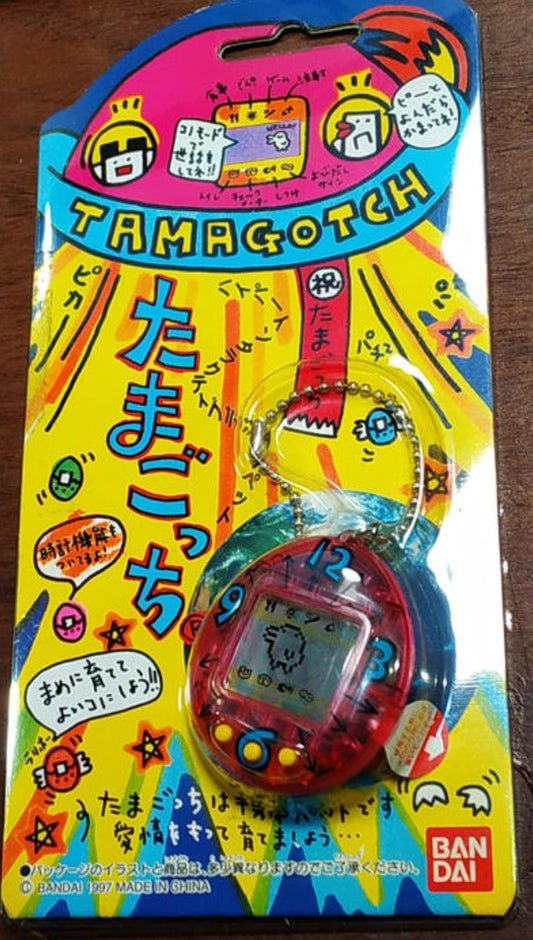 Bandai 1996 Tamagotchi LCD LSI Handheld Game Crystal Red ver