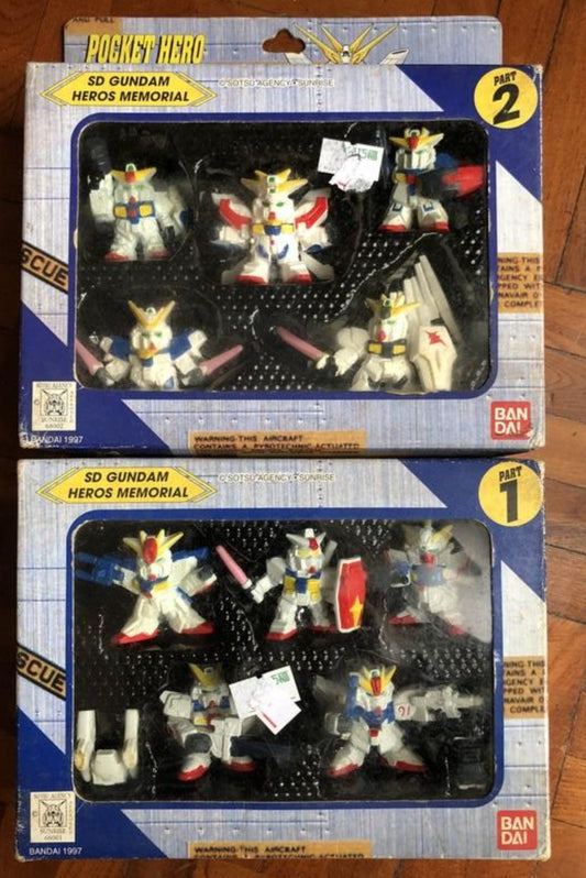 Bandai Pocket Hero Series SD Gundam Memorial Part 1 & 2 10 Mini Figure Set