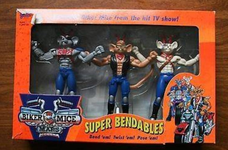 Galoob Biker Mice From Mars Super Bendables 3 Action Figure Set