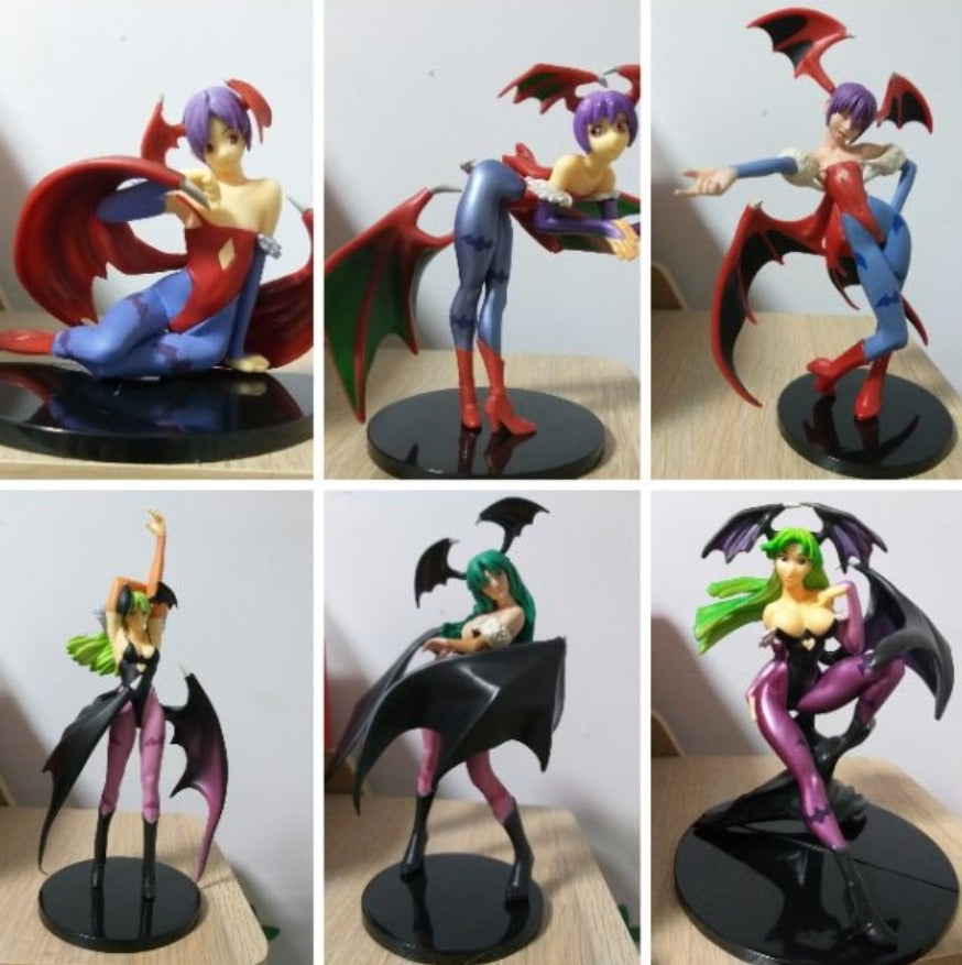 Capcom Collection Darkstalkers Vampire Savior Morrigan & Lilith 6 Trading Figure Set Used