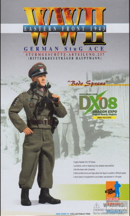 Dragon 12" 1/6 WWII DX08 Eastern Front 1943 German Stug Ace Bodo Spranz Action Figure