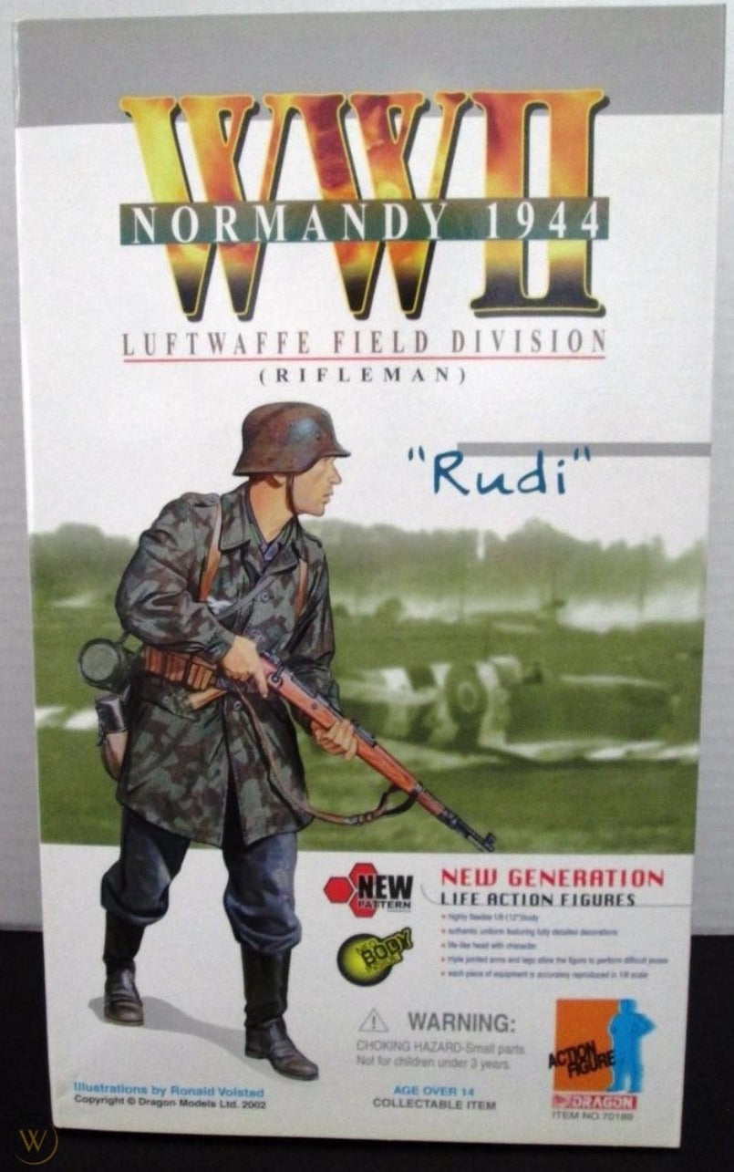 Dragon 1/6 12" WWII Normandy 1944 Luftwaffe Field Division Rifleman Rudi Action Figure