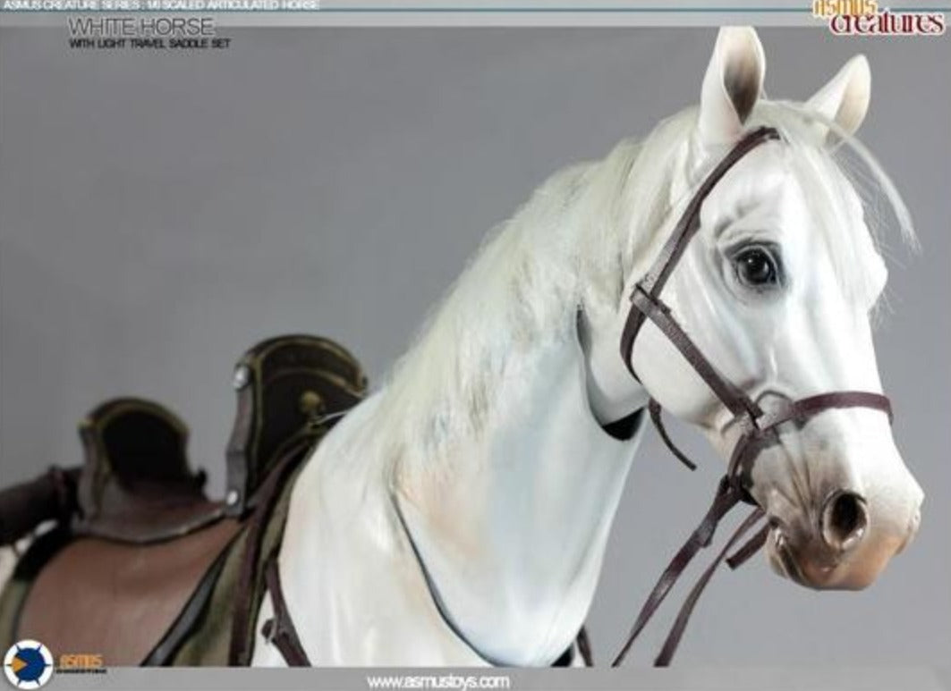 Asmus Toys 1/6 12" White Horse w/ Light Travel Saddle Set Action Figure