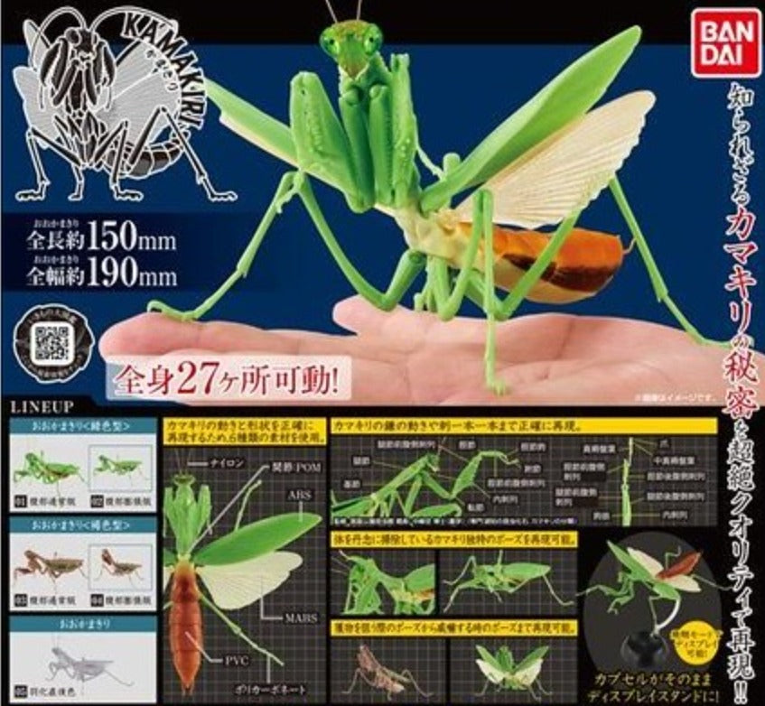 Bandai The Diversity of Life on Earth Gashapon Kamakiri Praying Mantis 5 Action Figure Set