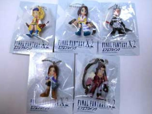 Bandai Final Fantasy X-2 5 Strap Swing Key Chain Holder Trading Figure Set