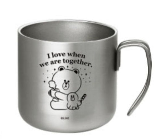 Taiwan Family Mart Limited Line Brown & Friends 304 Stainless Steel 340ml Mug Cup Figure Type A