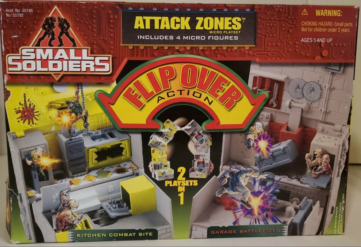 Kenner Small Soldiers Attack Zones Play Set Kitchen Combat Site & Garage Battlefield Flip Over Action Figure