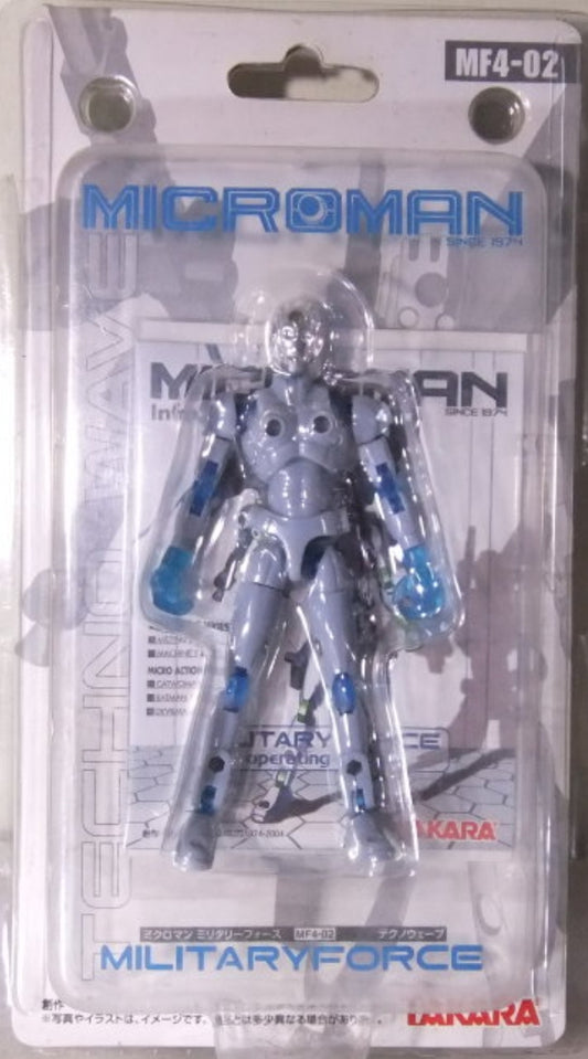 Takara 2006 Microman Micronauts Military Force MF4-02 Techno Wave with M-02 Gun Metal Weapon Set Figure
