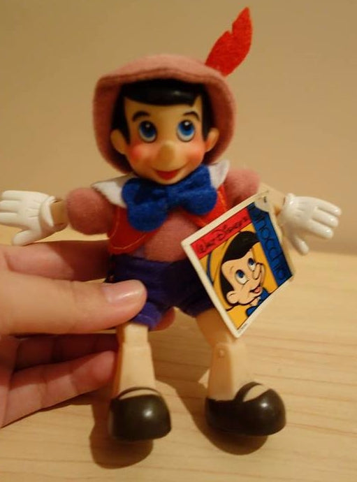 Vintage Walt Disney Pinocchio Key Chain Holder Plush Doll Figure