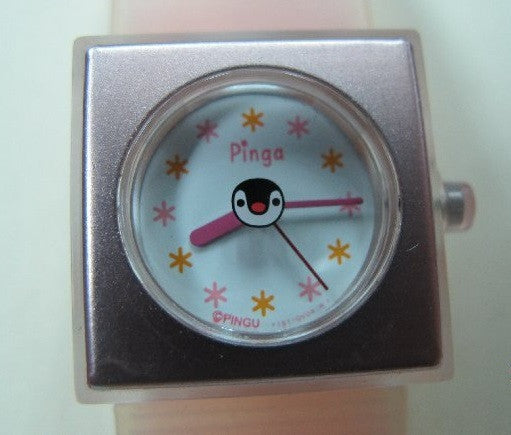 Authentic Japan Pingu Penguin Pinga Pink Metal Plastic Watch Free Shipping - Lavits Figure
 - 1