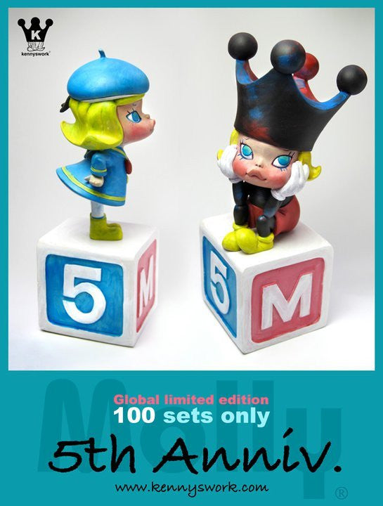 Kenny's Work 2011 Kenny Wong Molly 5th Anniversary Mickey Mouse & Donald Duck Ceramic 10" Figure Set - Lavits Figure
