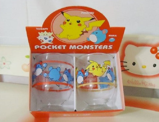 Nintendo Pokemon Pocket Monsters 2 Glass Cups Pikachu Maril Set C - Lavits Figure
