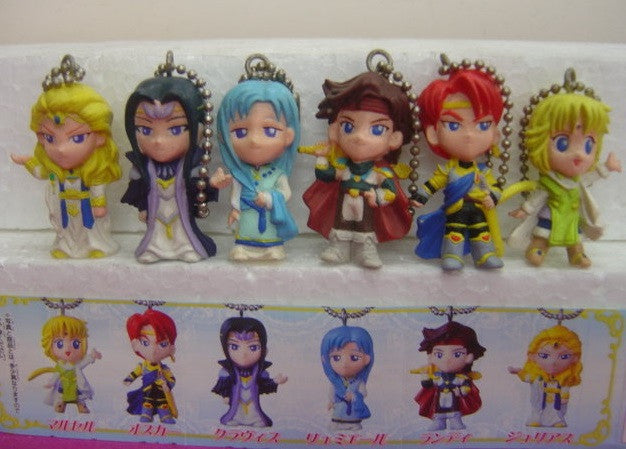 Bandai Angelique Trois Angel Swing Gashapon 6 Mini Mascot Strap Key Chain Figure Set - Lavits Figure
