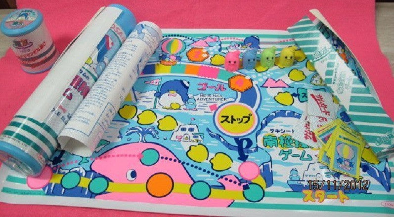 Sanrio 1985 Tuxedo Sam Penguin South Pole Board Game Play Set - Lavits Figure
