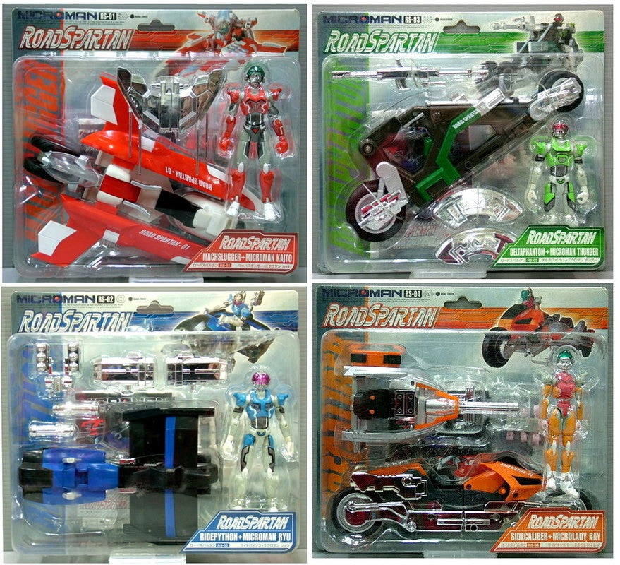 Takara Microman Road Force Spartan RS-01 RS-02 RS-03 RS-04 Action Figure Set - Lavits Figure
