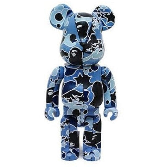 Medicom Toys 2008 Bape A Bathing Ape Be@rbrick 400% Sta BL Camo Blue Action Figure - Lavits Figure
