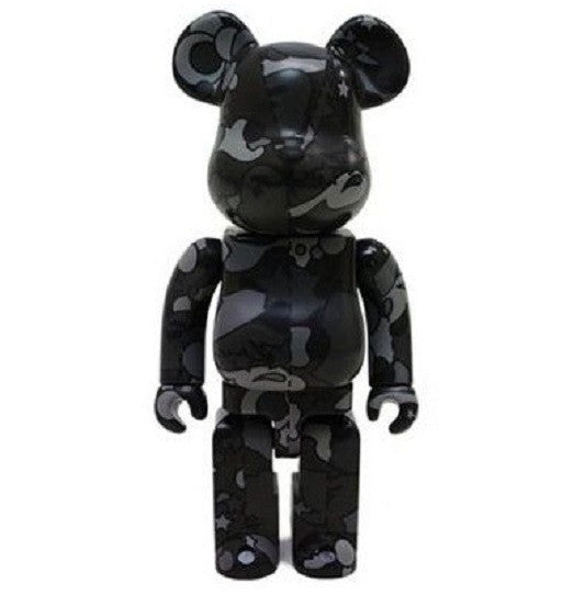 Medicom Toys 2008 Bape A Bathing Ape Be@rbrick 400% Sta BK Camo Black Action Figure - Lavits Figure
