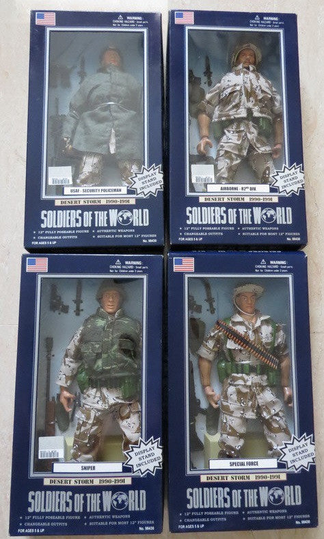 Lot of 4 1/6 12" Soldiers of the World Desert Storm 1990-1991 Action Figure Set - Lavits Figure
