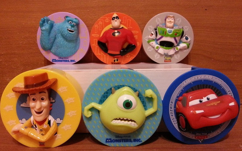FamilyMart LTD Disney Pixar Toy Story Monster Inc Cars Mr Incredibles 6 Tape Magnet Figure Set - Lavits Figure
 - 2