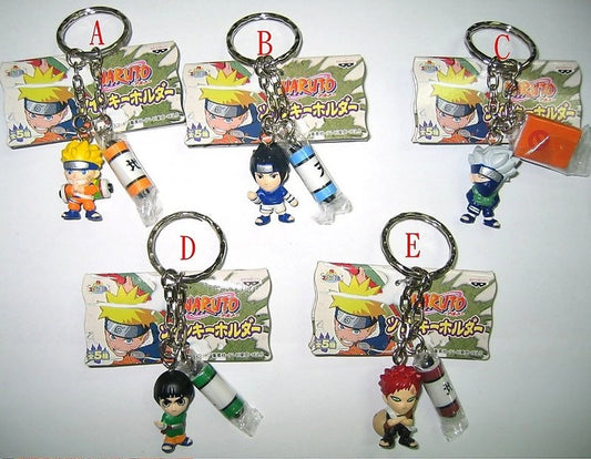 Banpresto 2003 Naruto Shippuden 5 Petit Mascot Key Chain Holder Strap Trading Figure Set - Lavits Figure
