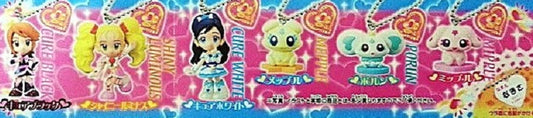 Bandai Pretty Cure 2 Max Heart Gashapon Black White Luminous Nagisa 6 Mascot Strap Figure Set - Lavits Figure
