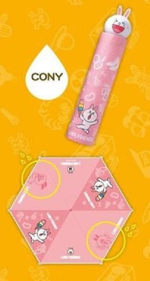 App Line Friends Character Cony Bunny Rabbit Water Color Changed Umbrella - Lavits Figure
