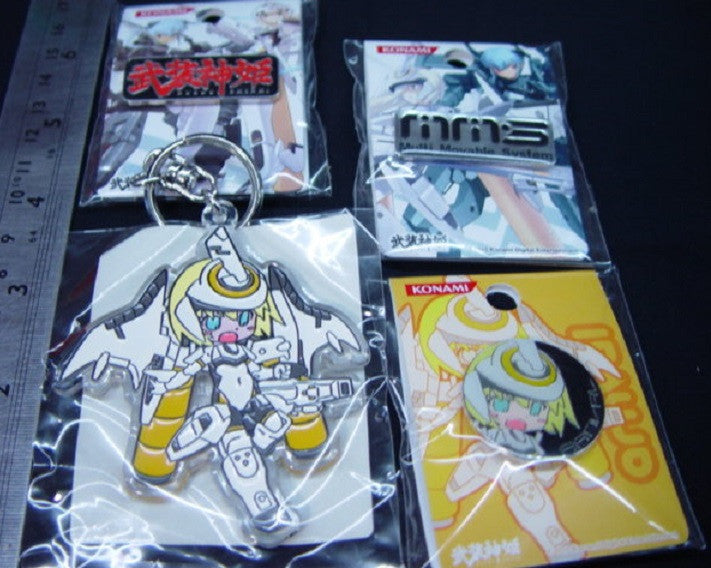 Konami MMS Busou Shinki 4 Metal Plastci Key Chain Patch Pin Set - Lavits Figure
 - 2