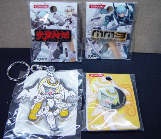 Konami MMS Busou Shinki 4 Metal Plastci Key Chain Patch Pin Set - Lavits Figure
 - 1
