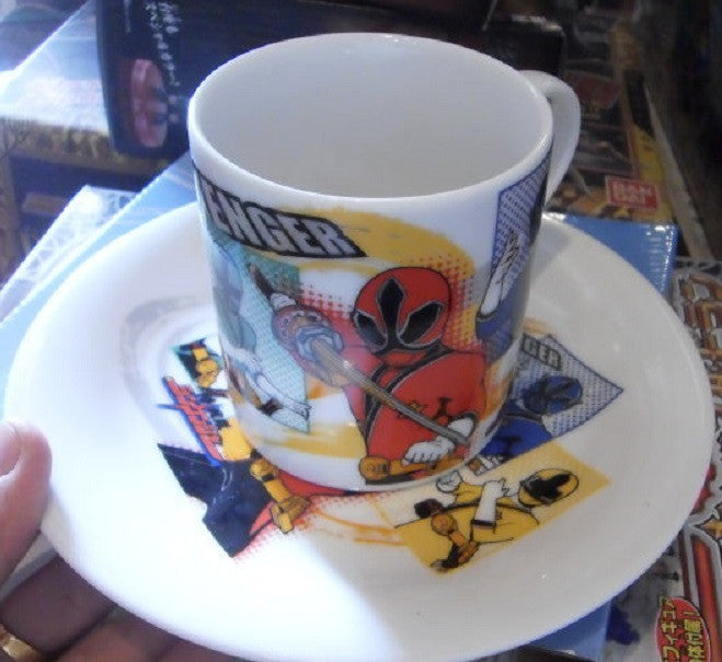 Official Toei Power Rangers Samurai Shinkenger Mug Cup & Dish Set - Lavits Figure
 - 1