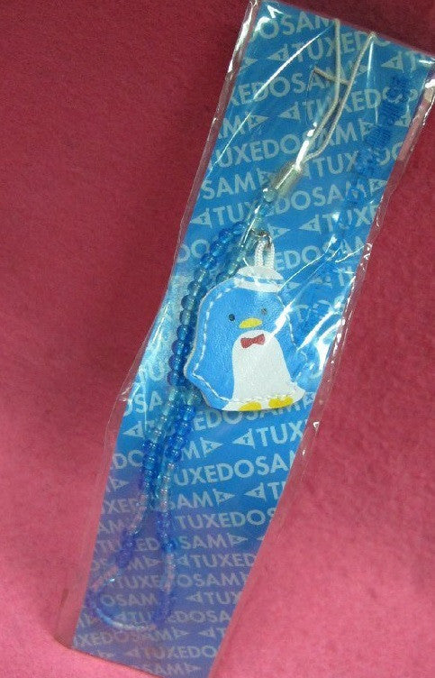 Sanrio 1998 Tuxedo Sam Penguin Mascot Phone Strap Swing - Lavits Figure
