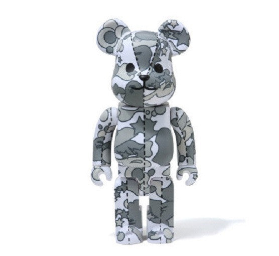 Medicom Toys 2008 Bape A Bathing Ape Be@rbrick 400% Sta WH Camo White Action Figure - Lavits Figure
