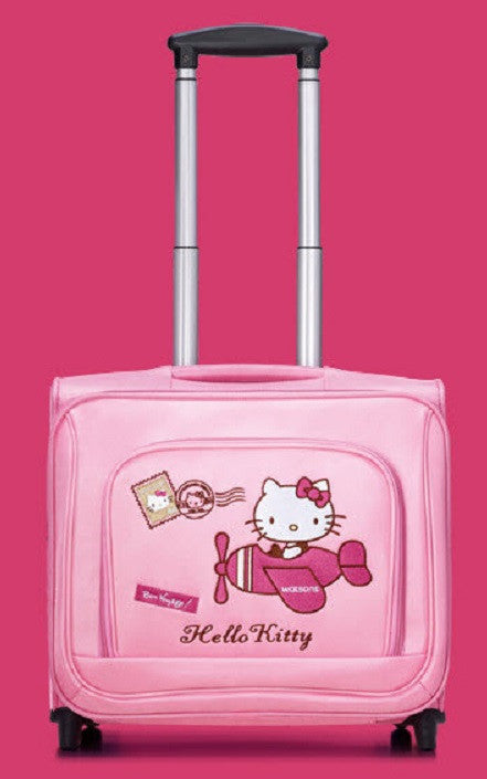 Sanrio Hello Kitty Watsons Limited 18" Pink Board Chassis Roller Baggage Travel Bag Trunk - Lavits Figure
 - 1