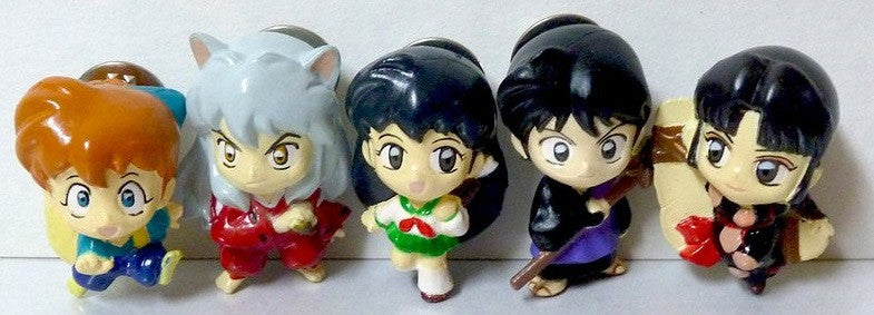 Bandai Inu Yasha Gashapon Pin 5 Mini Trading Figure Set - Lavits Figure
 - 1