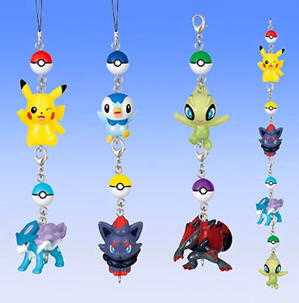 Takara Tomy 2010 Pokemon Pocket Monsters Gashapon DP Diamond Pearl The Movie 6 Strap Figure Set - Lavits Figure
