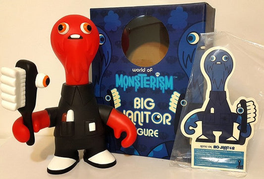 Playbeast Pete Fowler 2002 World of Monsterism Big Janitor Red Ver 9" Vinyl Figure - Lavits Figure
