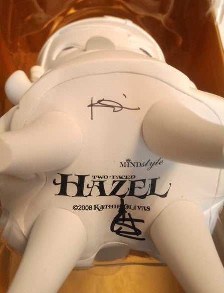 MINDstyle 2009 Kathie Olivas Two Faced Hazel DIY White Ver 9" Vinyl Figure Signed - Lavits Figure
 - 2