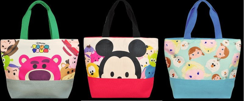 Disney Tsum Tsum Character Mickey & Friends Frozen Toy Story 3 9" Tote Bag Set - Lavits Figure
 - 2