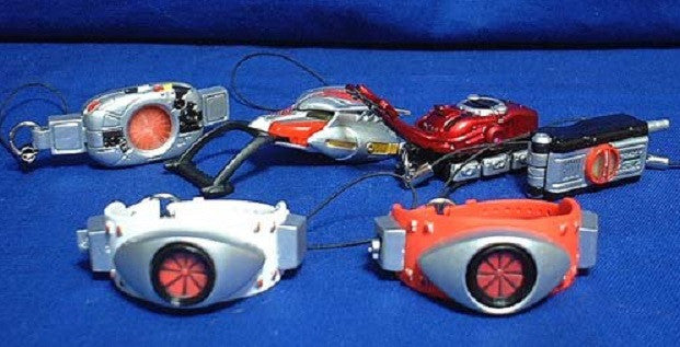 Bandai 2006 Kamen Masked Rider Gashapon Strap Gear 6 Mini Morpher Collection Figure Set - Lavits Figure
 - 2